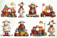 Funny Christmas Sheep Clipart Product Image 6