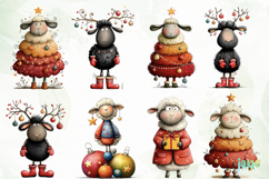 Funny Christmas Sheep Clipart Product Image 4