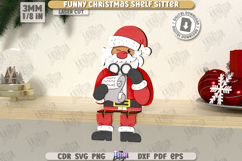Christmas Shelf Sitter Laser Cut |Xmas Character| Santa SVG Product Image 1