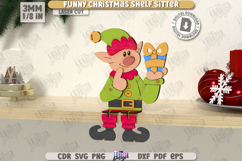 Funny Christmas Shelf Sitter Laser Cut Bundle, Home Decor Product Image 7