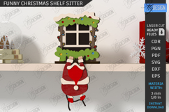Christmas Shelf Sitter Laser Cut |Xmas Character| Santa SVG Product Image 1