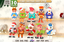 Funny Christmas Shelf Sitter Laser Cut Bundle, Home Decor Product Image 1