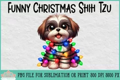 Funny Christmas Shih Tzu | Christmas Clipart Product Image 1