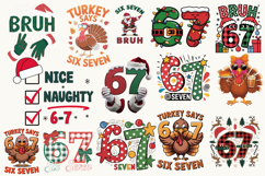 Funny Christmas Six Seven 67 Bundle Png Product Image 1