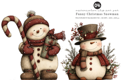Funny Christmas Snowman Clipart Product Image 1