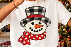 Funny Christmas Snowman Plaid Png Product Image 3