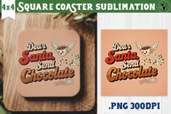 Christmas Square Coasters | Funny retro style Product Image 1