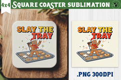 Christmas Square Coasters | Funny retro style Product Image 1