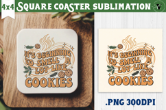 Christmas Square Coasters | Funny retro style Product Image 1