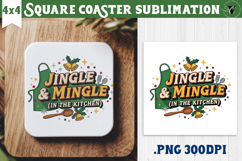 Christmas Square Coasters | Funny retro style Product Image 1