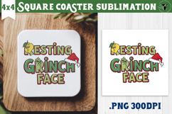 Christmas Square Coasters | Funny retro style Product Image 1