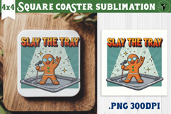 Christmas Square Coasters | Funny retro style Product Image 1