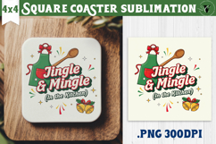 Christmas Square Coasters | Funny retro style Product Image 1