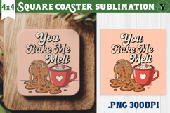 Christmas Square Coasters | Funny retro style Product Image 1