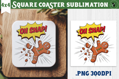 Christmas Square Coasters | Funny retro style Product Image 1