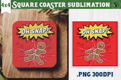 Christmas Square Coasters | Funny retro style Product Image 1