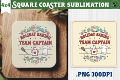 Christmas Square Coasters | Funny retro style Product Image 1