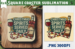 Christmas Square Coasters | Funny retro style Product Image 1