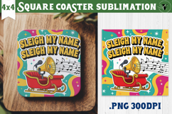 Christmas Square Coasters | Funny retro style Product Image 1