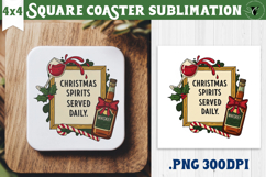 Christmas Square Coasters | Funny retro style Product Image 1
