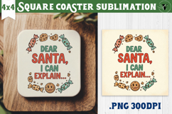 Christmas Square Coasters | Funny retro style Product Image 1