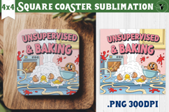 Christmas Square Coasters | Funny retro style Product Image 1