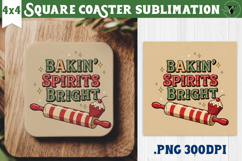 Christmas Square Coasters | Funny retro style Product Image 1