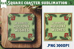 Christmas Square Coasters | Funny retro style Product Image 1