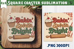Christmas Square Coasters | Funny retro style Product Image 1