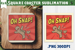 Christmas Square Coasters | Funny retro style Product Image 1