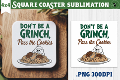 Christmas Square Coasters | Funny retro style Product Image 1