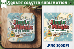 Christmas Square Coasters | Funny retro style Product Image 1