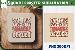Christmas Square Coasters | Funny retro style Product Image 1