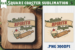 Christmas Square Coasters | Funny retro style Product Image 1