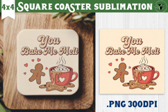 Christmas Square Coasters | Funny retro style Product Image 1