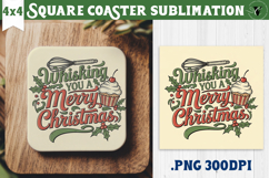 Christmas Square Coasters | Funny retro style Product Image 1
