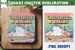 Christmas Square Coasters | Funny retro style Product Image 1