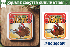 Christmas Square Coasters | Funny retro style Product Image 1