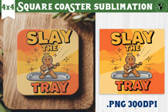 Christmas Square Coasters | Funny retro style Product Image 1