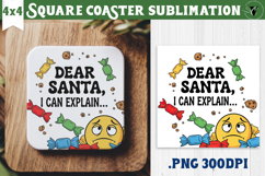 Christmas Square Coasters | Funny retro style Product Image 1