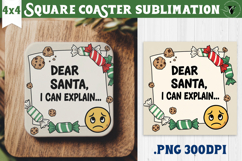 Christmas Square Coasters | Funny retro style Product Image 1