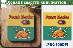 Christmas Square Coasters | Funny retro style Product Image 1