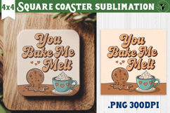 Christmas Square Coasters | Funny retro style Product Image 1
