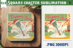 Christmas Square Coasters | Funny retro style Product Image 1