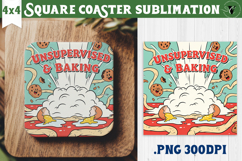 Christmas Square Coasters | Funny retro style Product Image 1