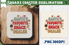 Christmas Square Coasters | Funny retro style Product Image 1