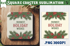 Christmas Square Coasters | Funny retro style Product Image 1