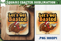 Christmas Square Coasters | Funny retro style Product Image 1