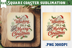Christmas Square Coasters | Funny retro style Product Image 1