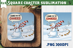 Christmas Square Coasters | Funny retro style Product Image 1